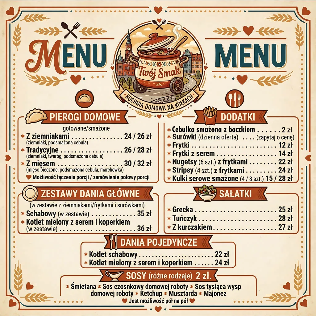 Menu restauracji Twój Smak